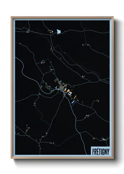 Une affiche de carte sur Frétigny