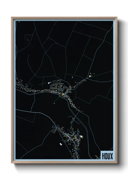 Une affiche de carte sur Houx