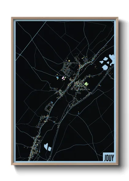 Une affiche de carte sur Jouy