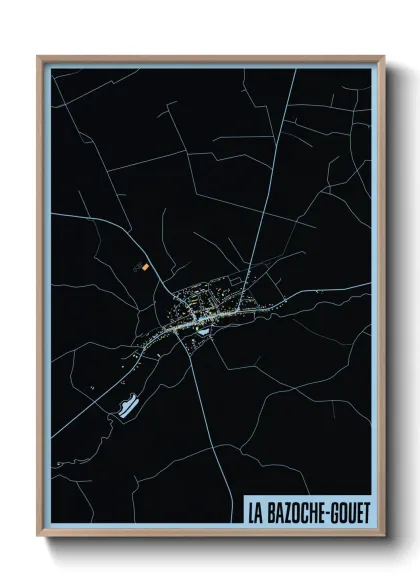 Une affiche de carte sur La Bazoche-Gouet