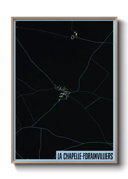 Une affiche de carte sur La Chapelle-Forainvilliers