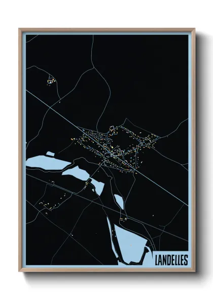 Une affiche de carte sur Landelles