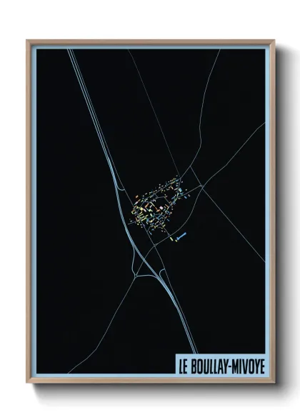 Une affiche de carte sur Le Boullay-Mivoye