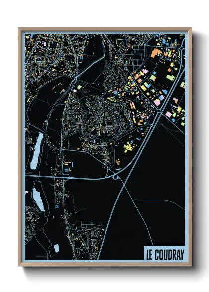 Une affiche de carte sur Le Coudray