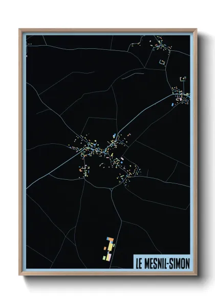 Une affiche de carte sur Le Mesnil-Simon