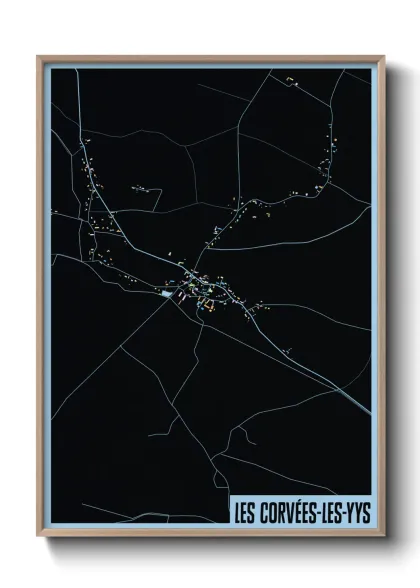 Une affiche de carte sur Les Corvées-les-Yys