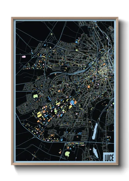 Une affiche de carte sur Lucé