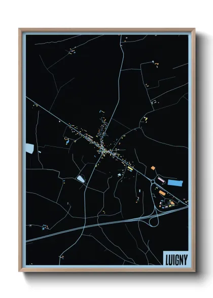 Une affiche de carte sur Luigny