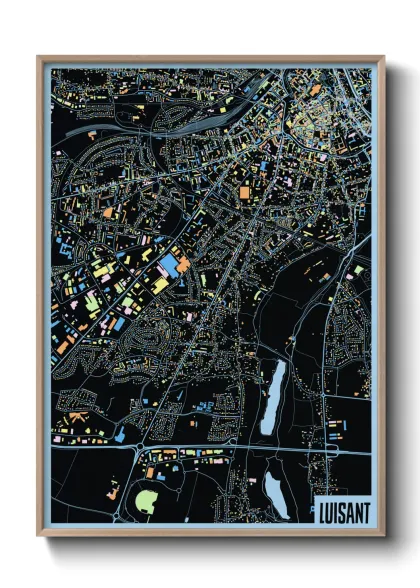 Une affiche de carte sur Luisant