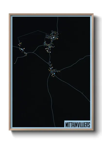 Une affiche de carte sur Mittainvilliers