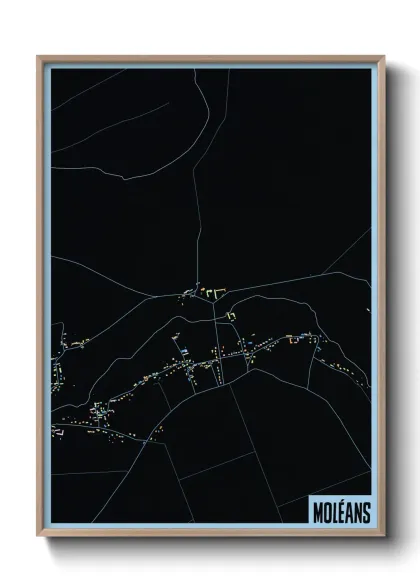 Une affiche de carte sur Moléans