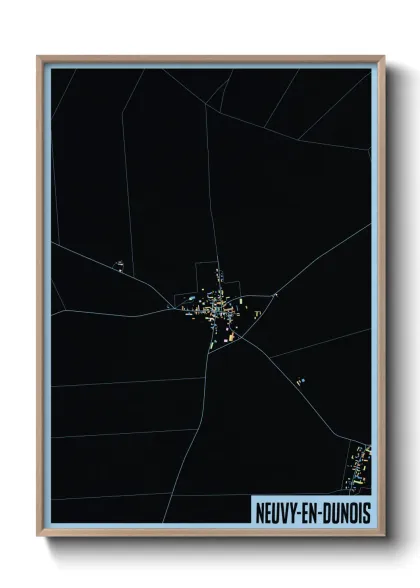 Une affiche de carte sur Neuvy-en-Dunois