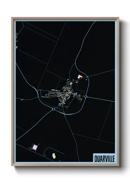 Une affiche de carte sur Ouarville