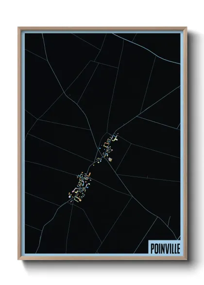 Une affiche de carte sur Poinville