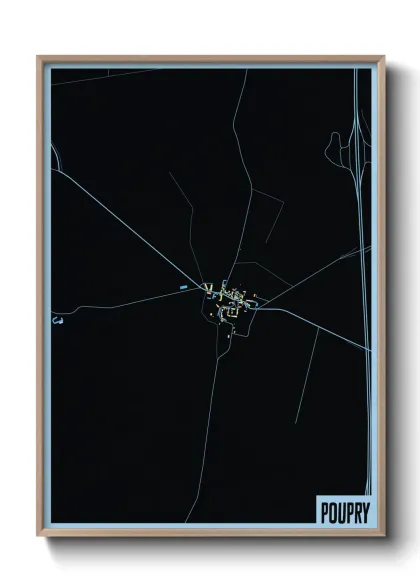 Une affiche de carte sur Poupry