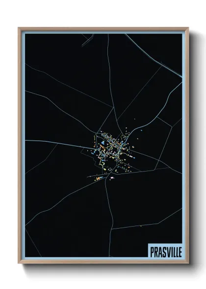 Une affiche de carte sur Prasville