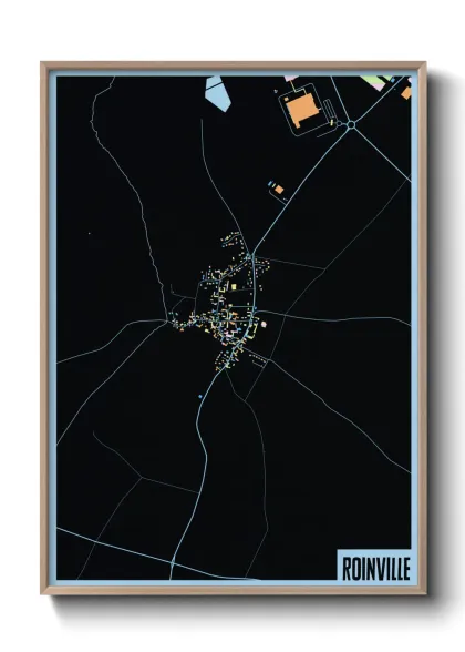 Une affiche de carte sur Roinville