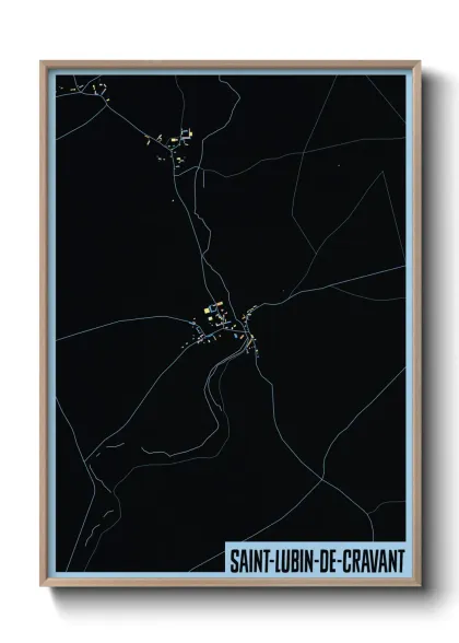 Une affiche de carte sur Saint-Lubin-de-Cravant
