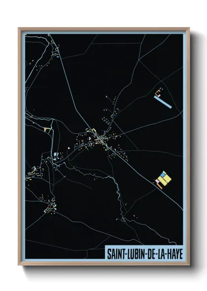 Une affiche de carte sur Saint-Lubin-de-la-Haye