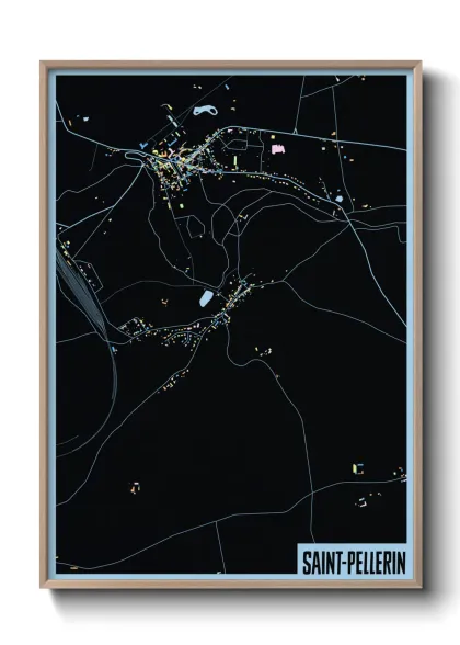 Une affiche de carte sur Saint-Pellerin