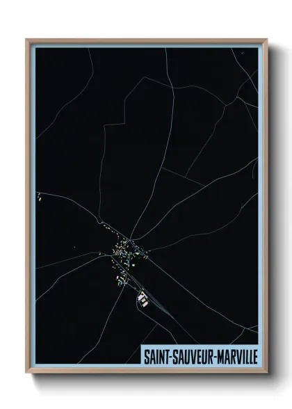 Une affiche de carte sur Saint-Sauveur-Marville