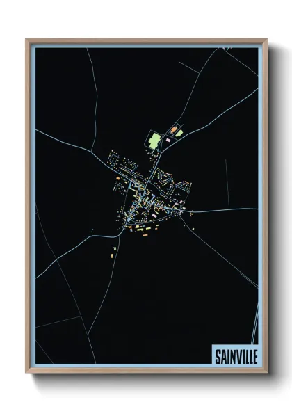 Une affiche de carte sur Sainville