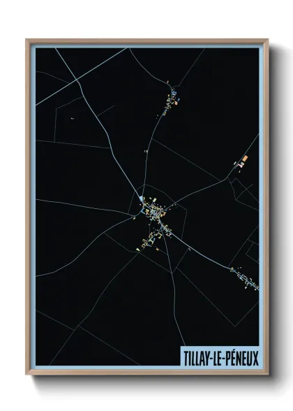 Une affiche de carte sur Tillay-le-Péneux