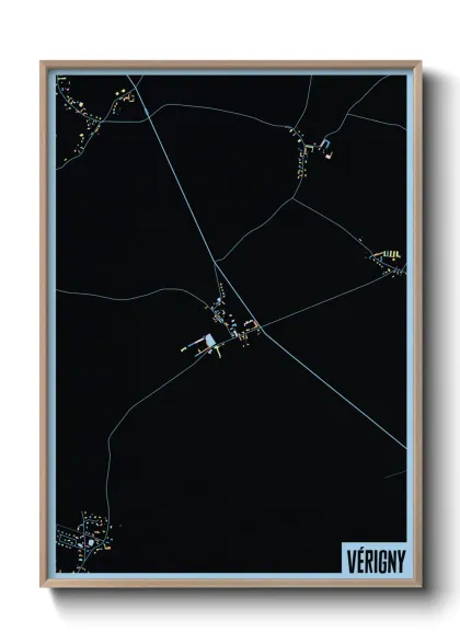 Une affiche de carte sur Vérigny