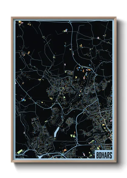 Une affiche de carte sur Bohars