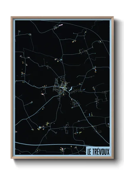 Une affiche de carte sur Le Trévoux