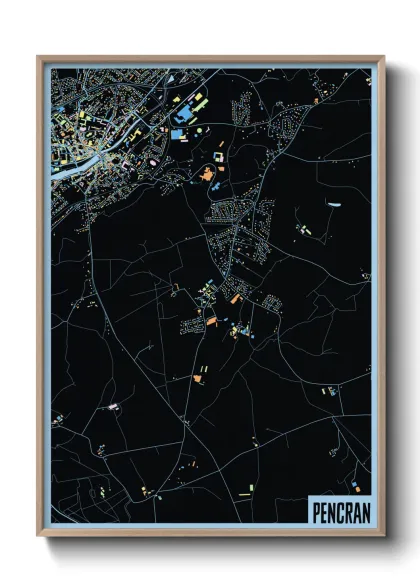 Une affiche de carte sur Pencran