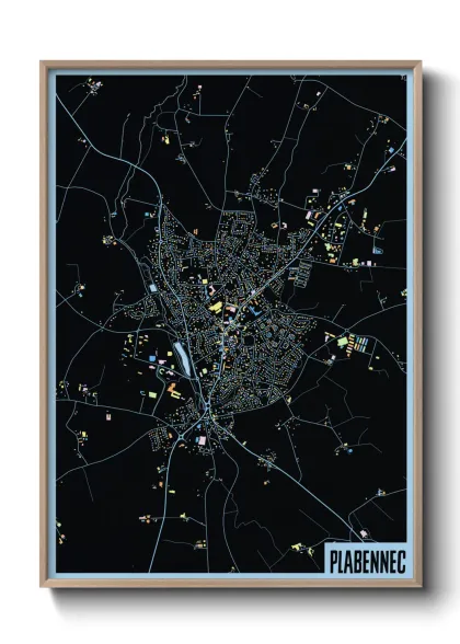 Une affiche de carte sur Plabennec