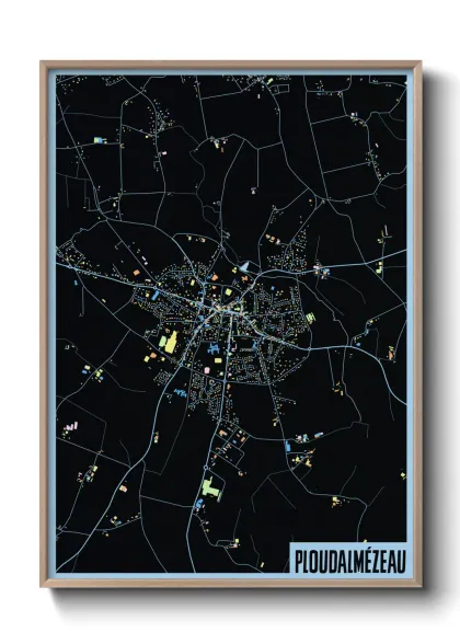 Une affiche de carte sur Ploudalmézeau