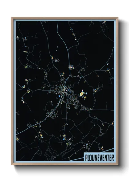 Une affiche de carte sur Plounéventer