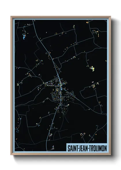 Une affiche de carte sur Saint-Jean-Trolimon