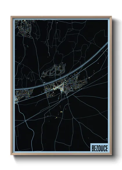 Une affiche de carte sur Bezouce