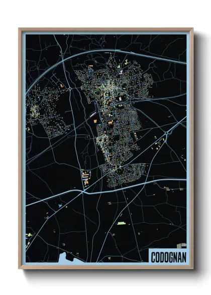 Une affiche de carte sur Codognan