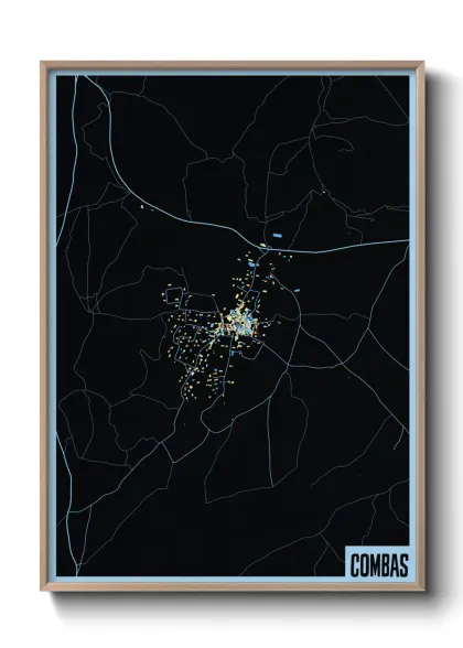 Une affiche de carte sur Combas