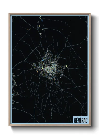 Une affiche de carte sur Générac