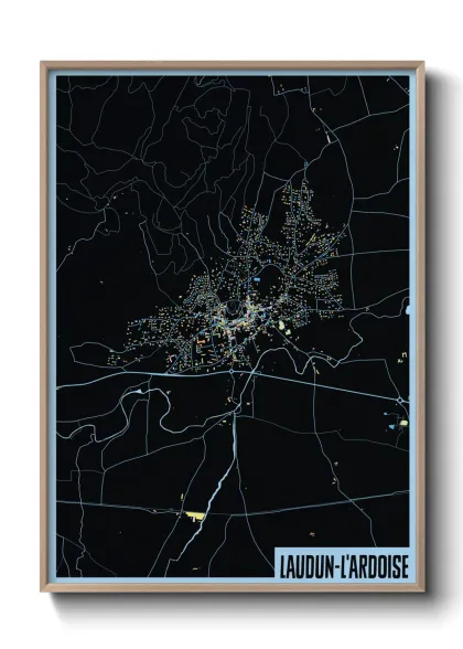 Une affiche de carte sur Laudun-l'Ardoise