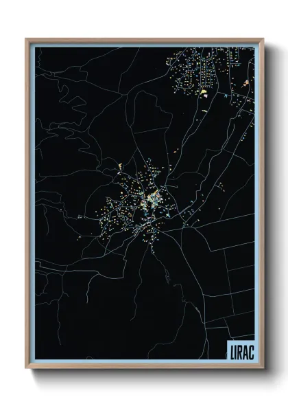 Une affiche de carte sur Lirac