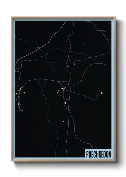 Une affiche de carte sur Puechredon