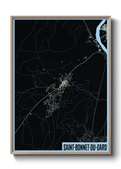 Une affiche de carte sur Saint-Bonnet-du-Gard