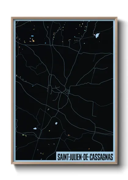 Une affiche de carte sur Saint-Julien-de-Cassagnas