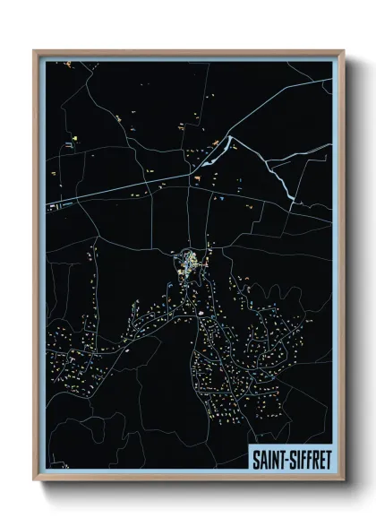 Une affiche de carte sur Saint-Siffret