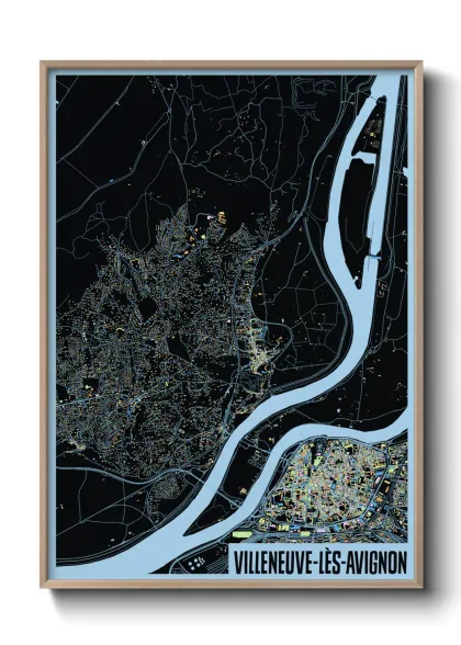 Une affiche de carte sur Villeneuve-lès-Avignon