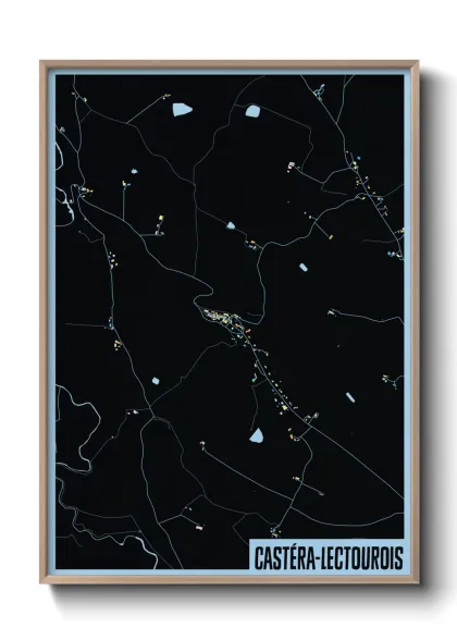 Une affiche de carte sur Castéra-Lectourois