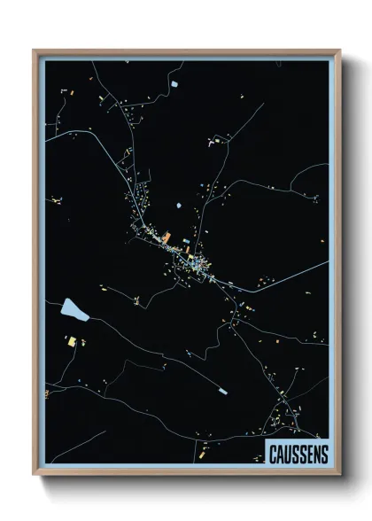 Une affiche de carte sur Caussens