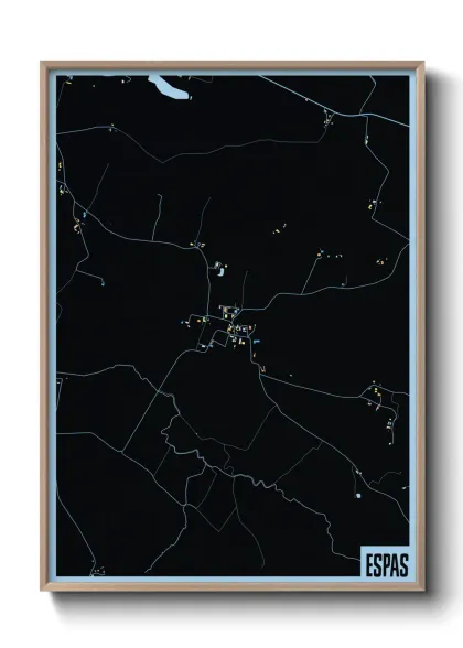 Une affiche de carte sur Espas