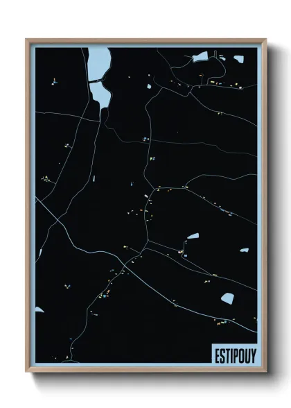 Une affiche de carte sur Estipouy